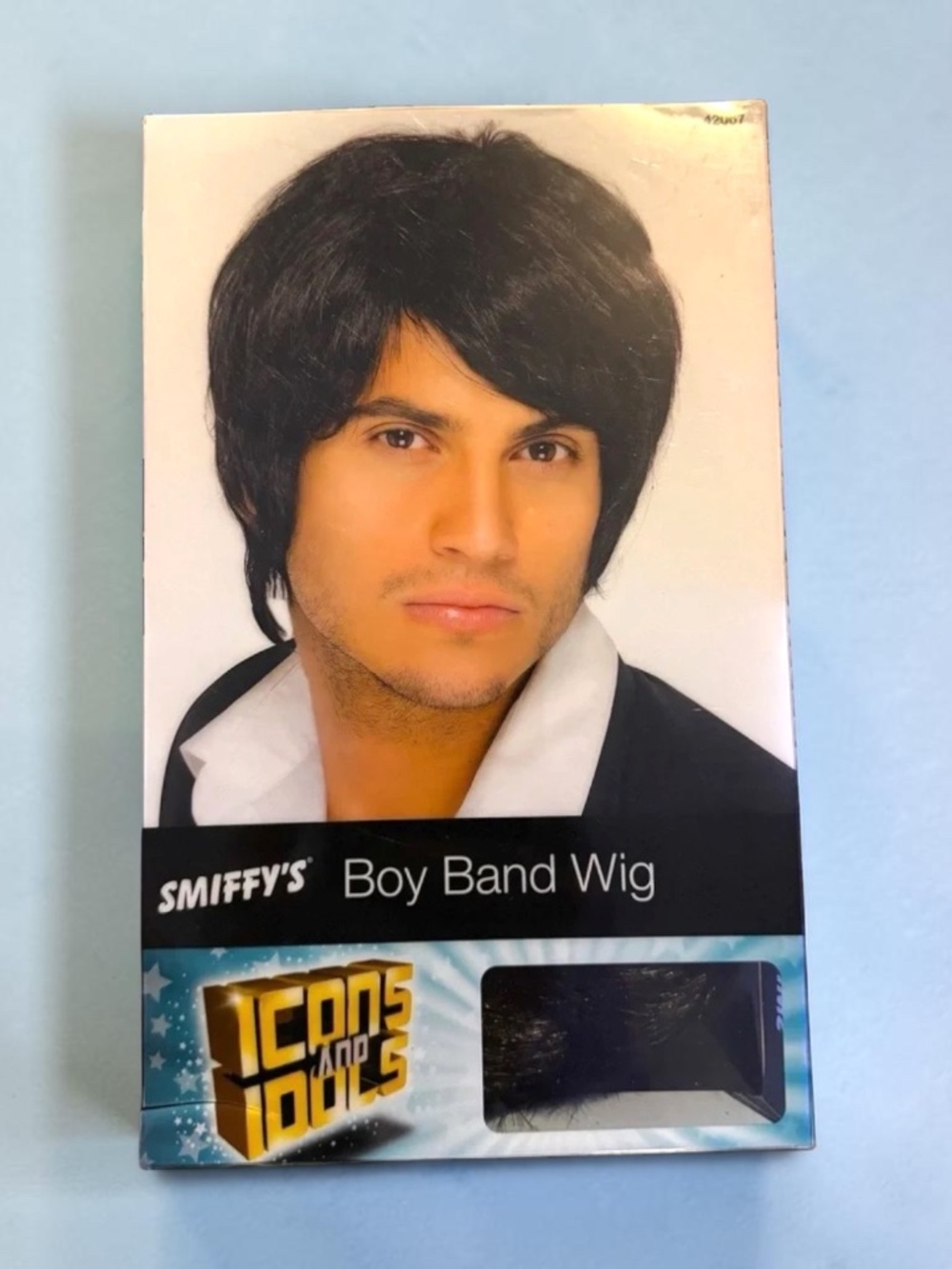 Smiffys Boy Band Wig Black 90s Pop Star Men's Costume Wig NIB
